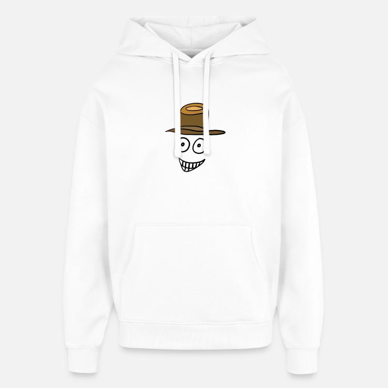 Visage heureux face face émotions - Sweat à capuche unisexe Stanley/Stella Oversized - blanc