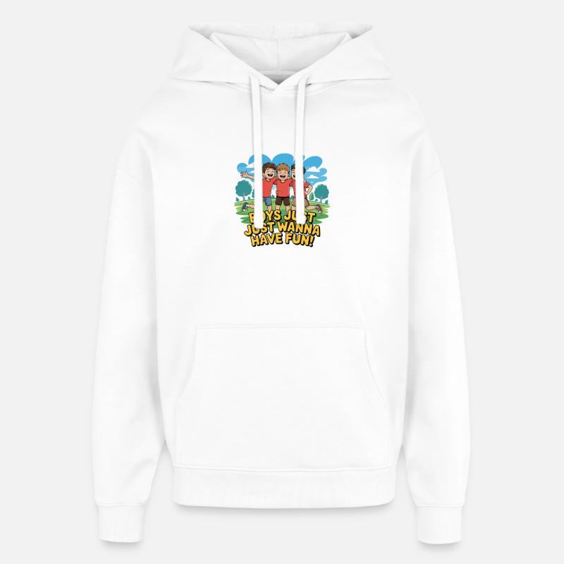 Trois garçons en plein air - Sweat à capuche unisexe Stanley/Stella Oversized - blanc