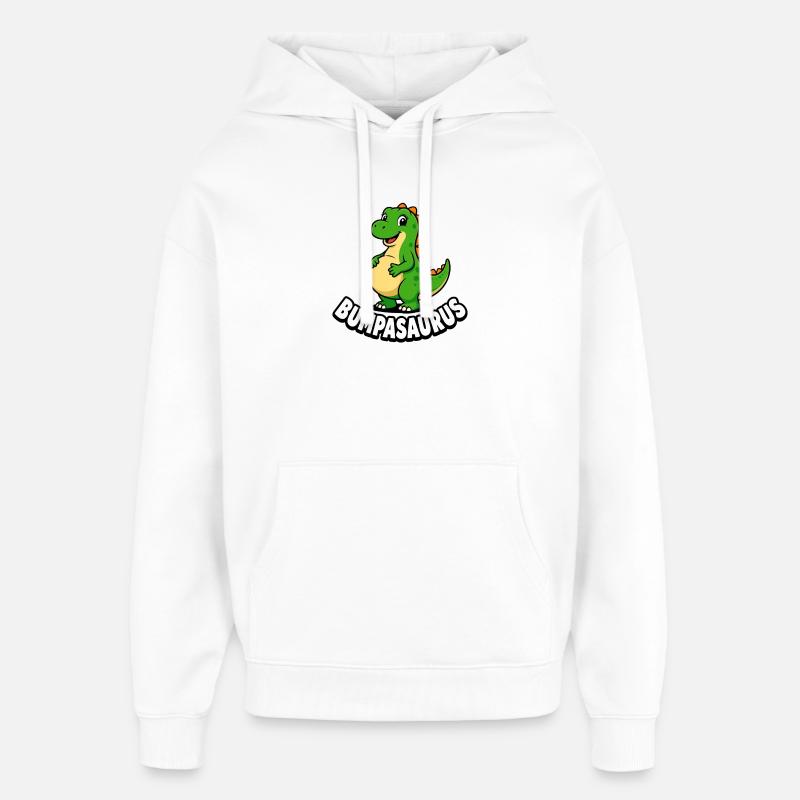 Grossesse de dinosaure Bumpasaurus enceinte - Sweat à capuche unisexe Stanley/Stella Oversized - blanc