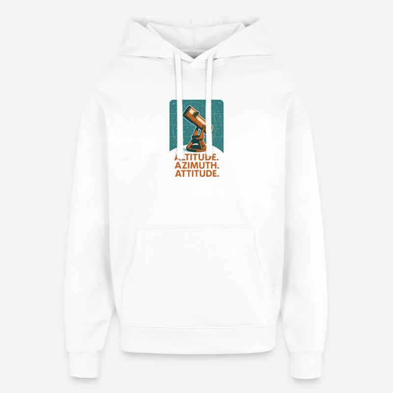Posture à haute azimut | Astronomie - Sweat à capuche unisexe Stanley/Stella Oversized - blanc