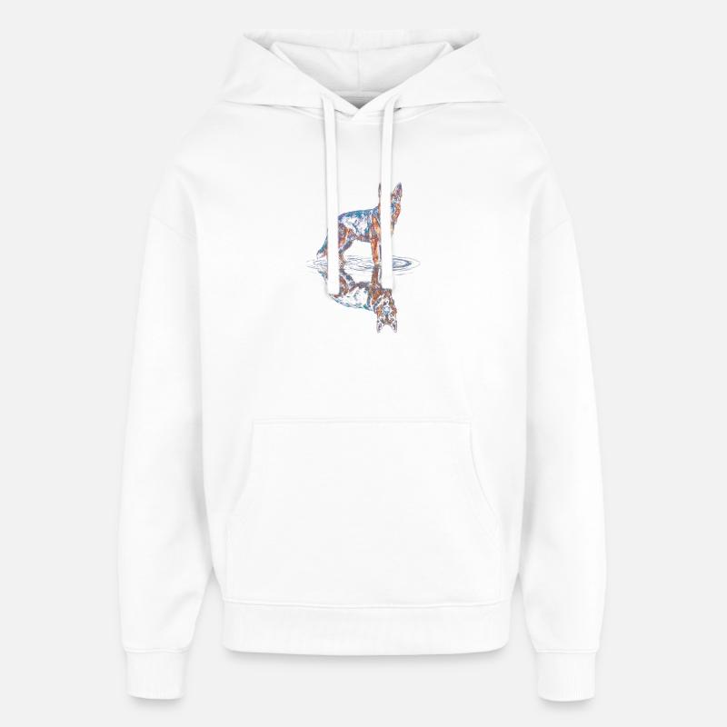 Deutscher Schäferhund mit Wasserreflexion - Oversized Unisex Hoodie von Stanley/Stella - Weiß