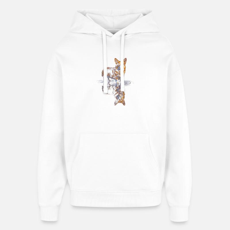 Wasserreflex Corgi - Oversized Unisex Hoodie von Stanley/Stella - Weiß