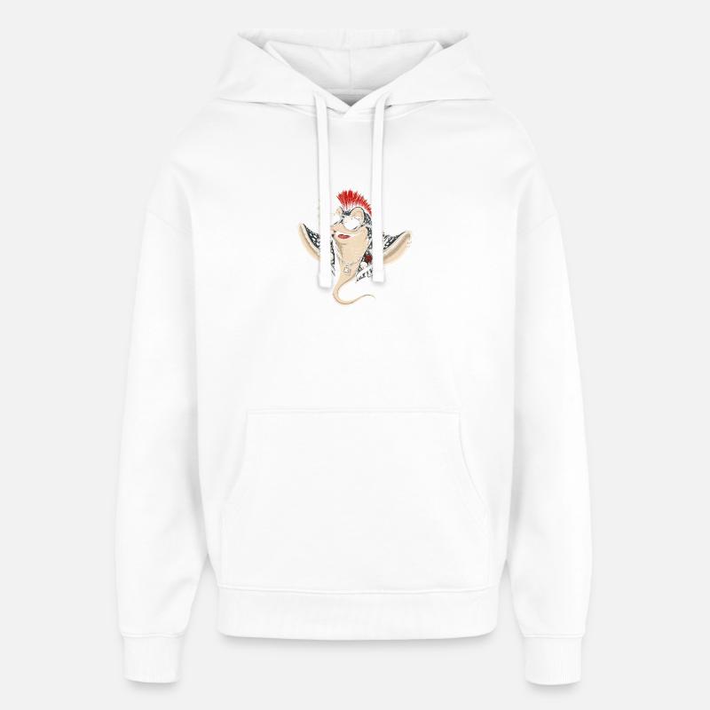 Punk-Rochen mit Mohawk Sonnenbrille - Oversized Unisex Hoodie von Stanley/Stella - Weiß