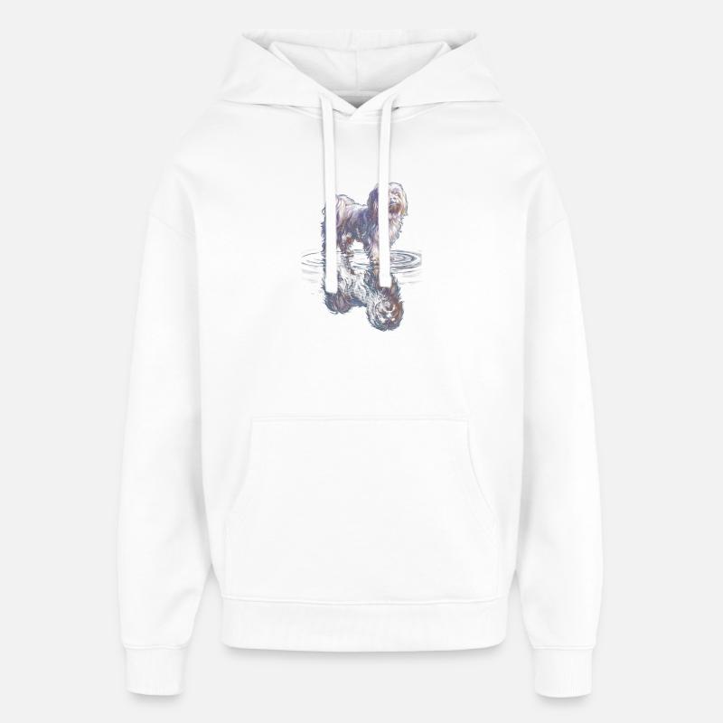 Maltais avec réflexion de l’eau - Sweat à capuche unisexe Stanley/Stella Oversized - blanc