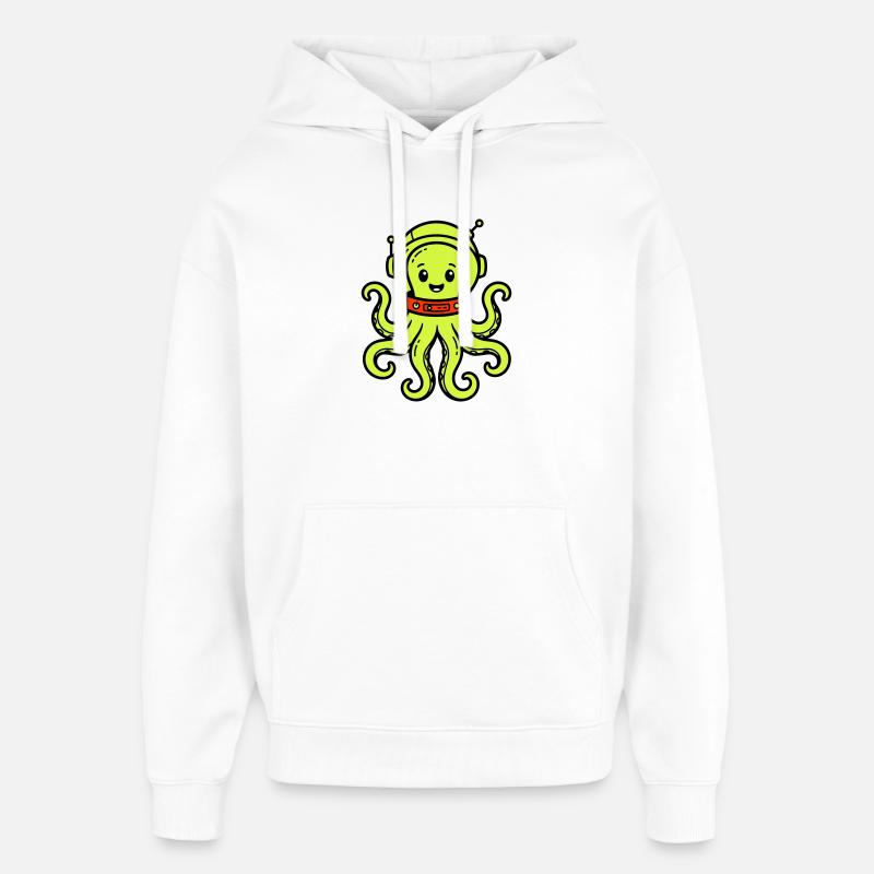 cute alien - Oversized Unisex Hoodie by Stanley/Stella - white