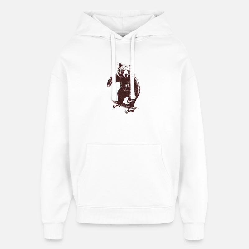 Patinage Bear - Sweat à capuche unisexe Stanley/Stella Oversized - blanc