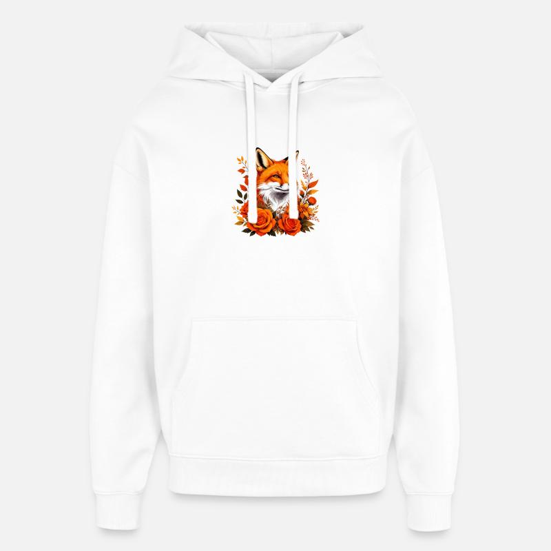 Fuchs im Herbstrausch - Oversized Unisex Hoodie von Stanley/Stella - Weiß