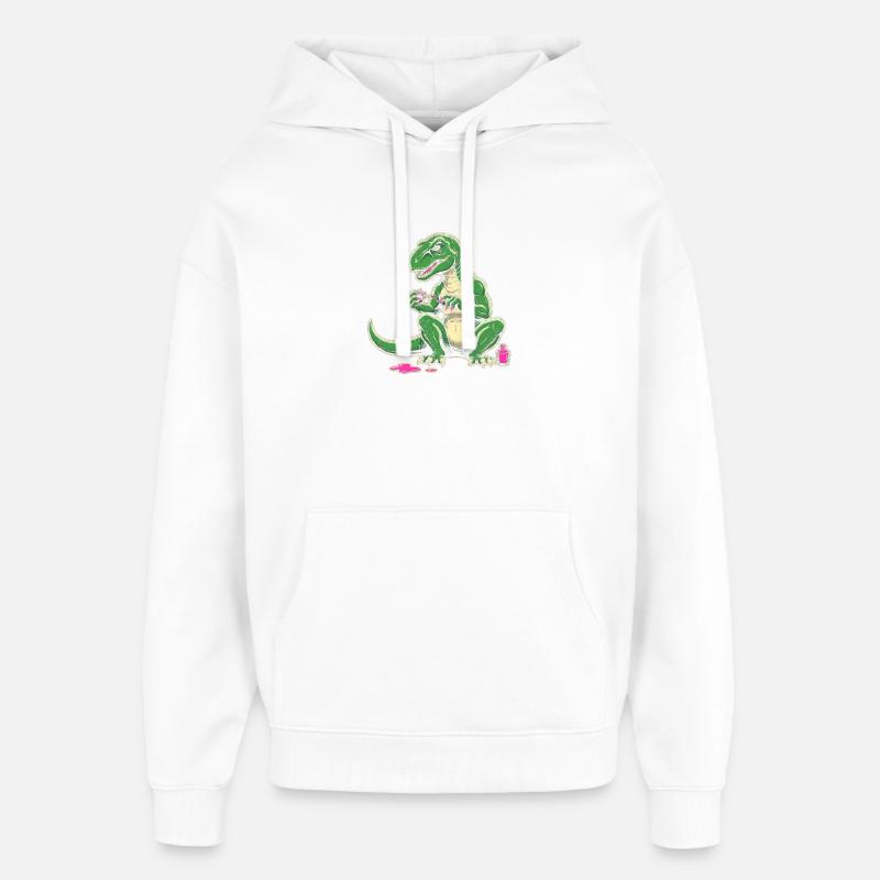 Chaos de vernis à ongles Dino - Sweat à capuche unisexe Stanley/Stella Oversized - blanc