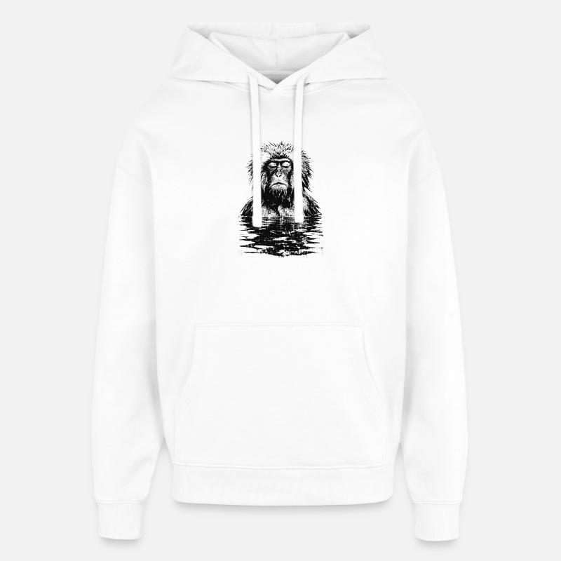 Onsen Macaque Monkey - Sweat à capuche unisexe Stanley/Stella Oversized - blanc
