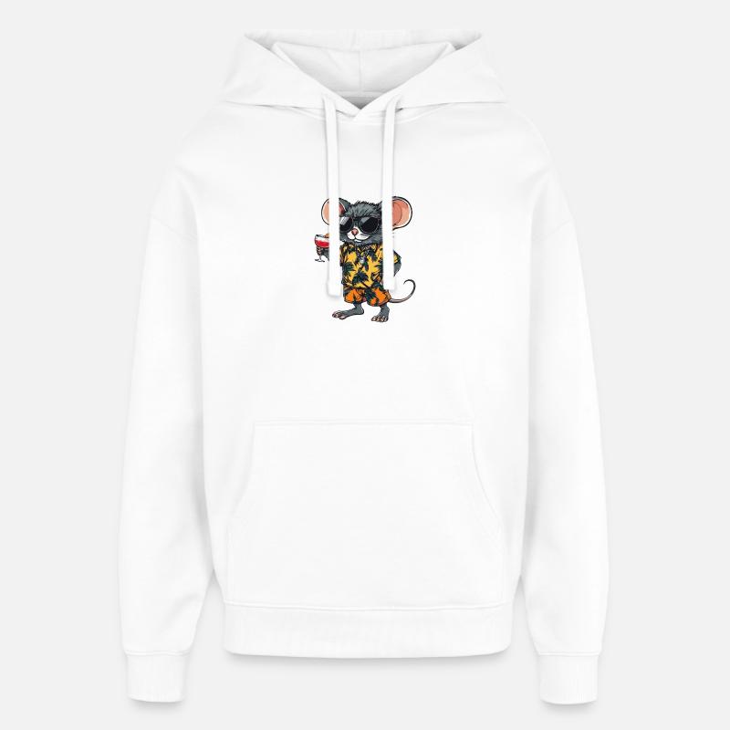 Mouse Comic Summer - Oversized Unisex Hoodie by Stanley/Stella - white