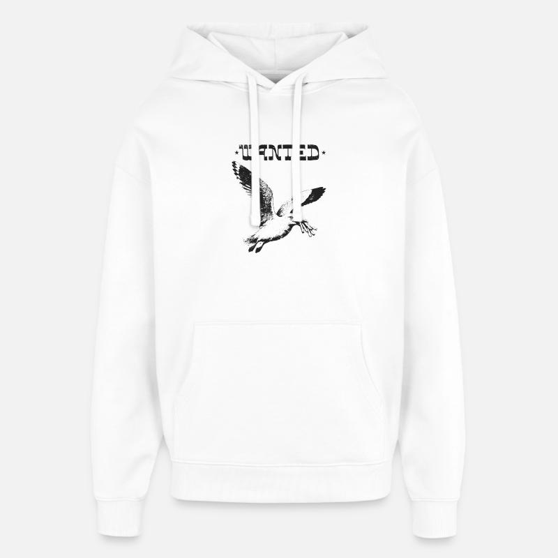 Wanted - Thieving Seagull - Oversized Unisex Hoodie by Stanley/Stella - white