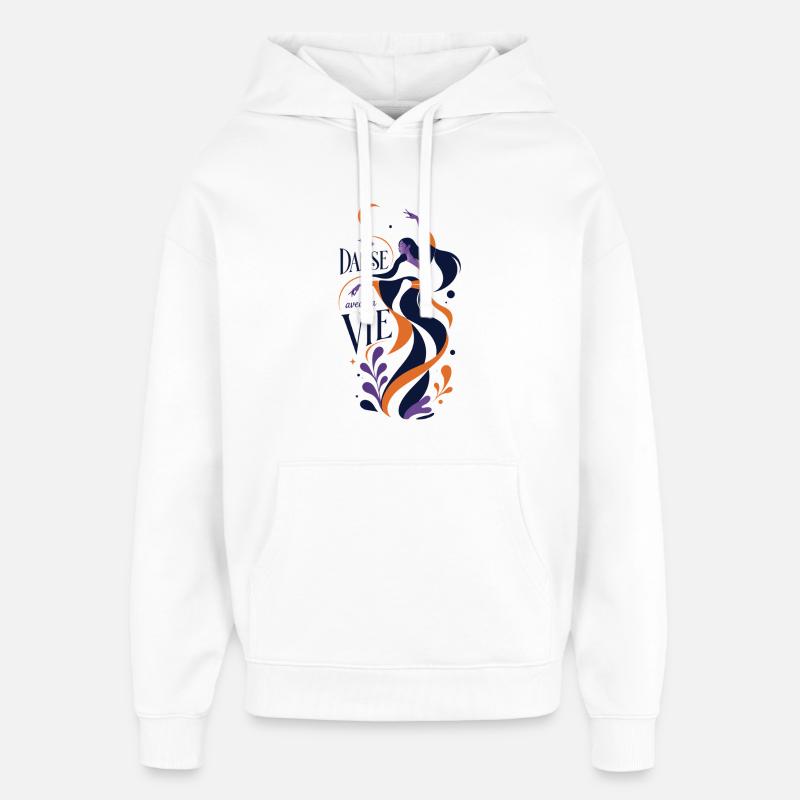 Danse avec la vie - Sweat à capuche unisexe Stanley/Stella Oversized - blanc