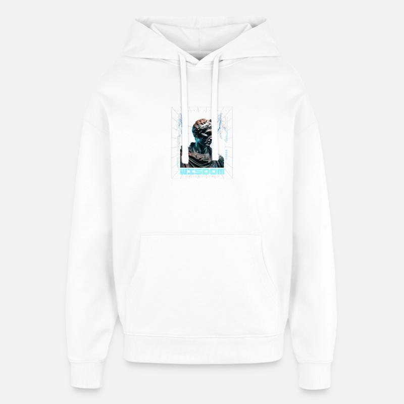 Wisdom Neon Bust Streetwear - Sweat à capuche unisexe Stanley/Stella Oversized - blanc