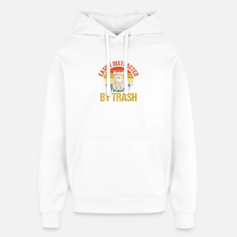 Panda Poubelle - Sweat à capuche unisexe Stanley/Stella Oversized - blanc