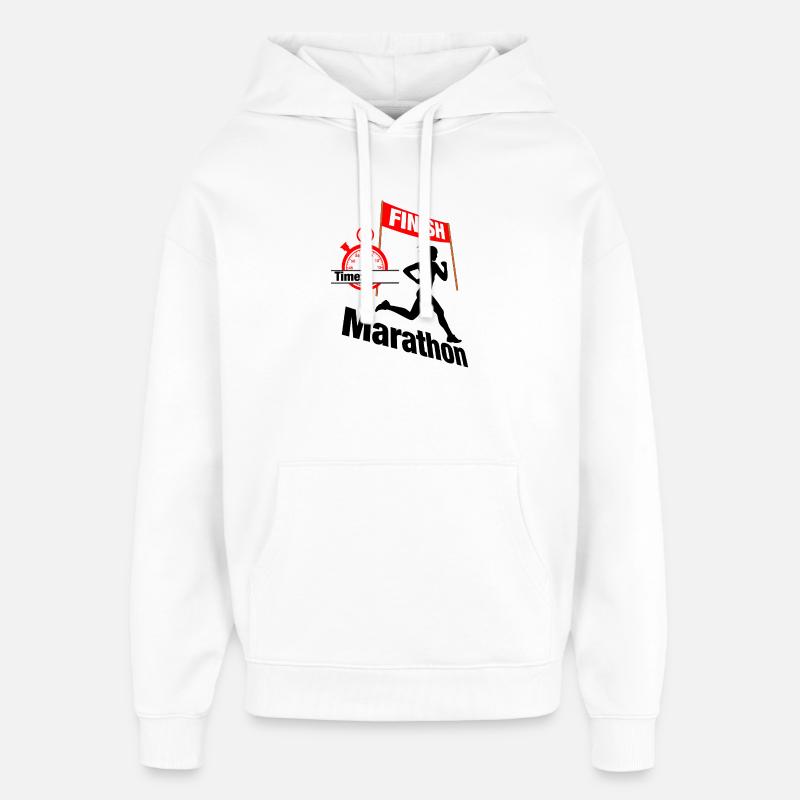 Coureuse marathonienne – Temps de course - Sweat à capuche unisexe Stanley/Stella Oversized - blanc