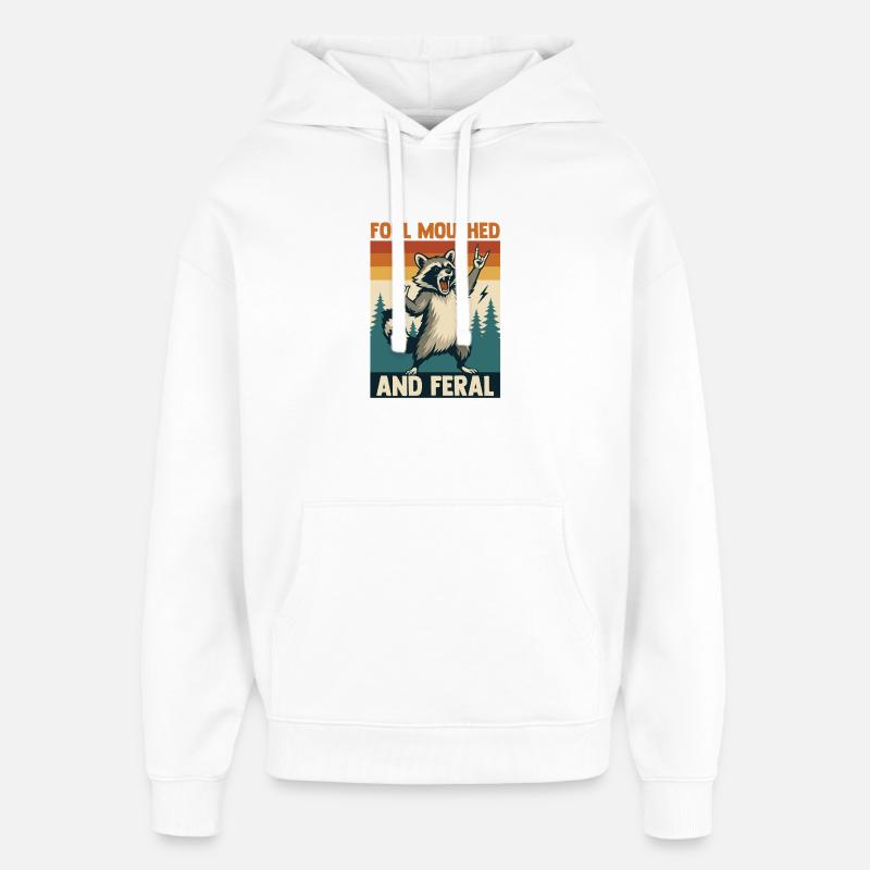 Panda Poubelle - Sweat à capuche unisexe Stanley/Stella Oversized - blanc
