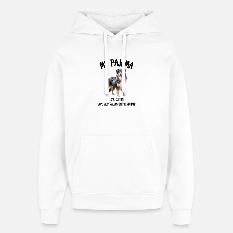 Pyjama du berger australien - Sweat à capuche unisexe Stanley/Stella Oversized - blanc