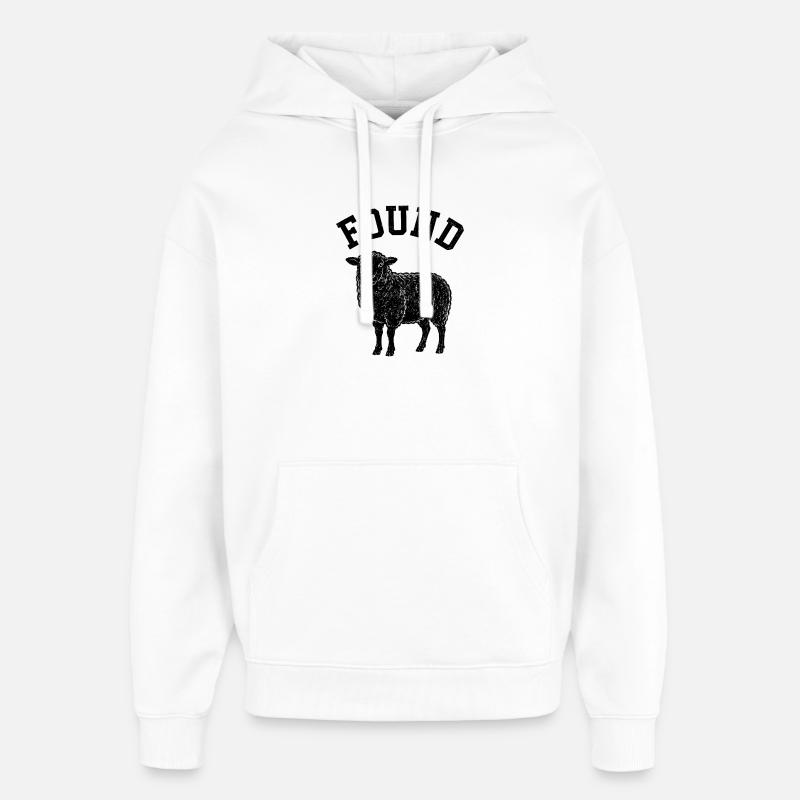 Silhouette de mouton trouvée - Sweat à capuche unisexe Stanley/Stella Oversized - blanc