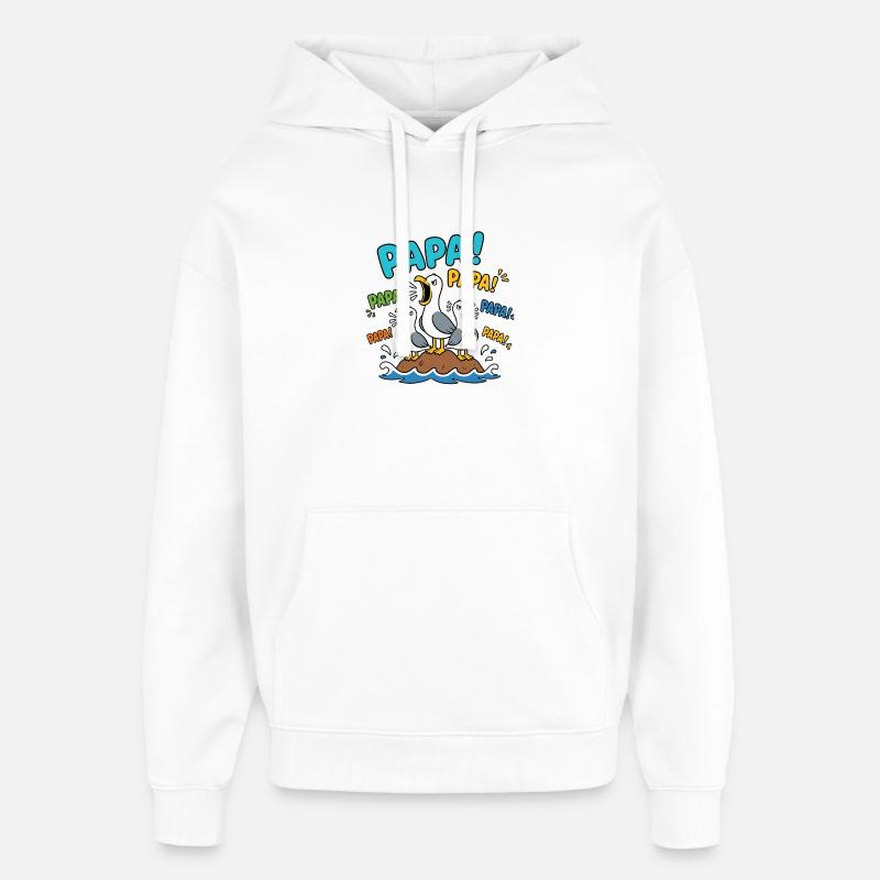 papa mouette - Sweat à capuche unisexe Stanley/Stella Oversized - blanc
