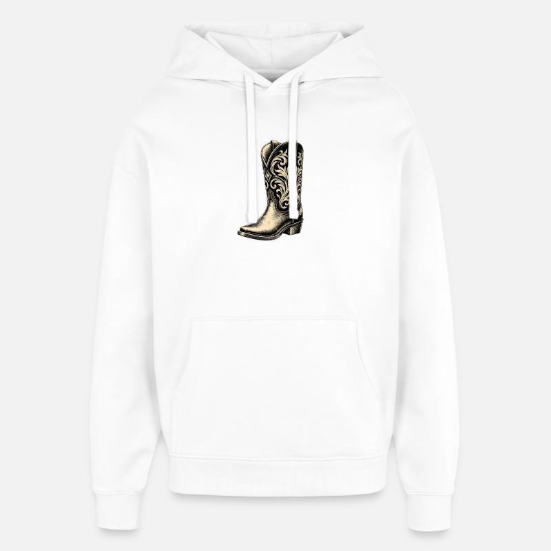 Bottes de cowboy - Sweat à capuche unisexe Stanley/Stella Oversized - blanc