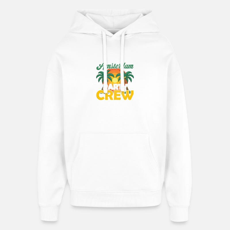Amsterdam Party Crew - Sweat à capuche unisexe Stanley/Stella Oversized - blanc