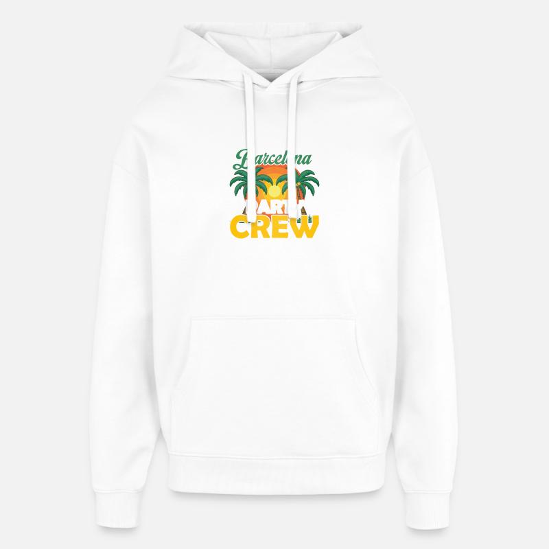 Barcelone Party Crew - Sweat à capuche unisexe Stanley/Stella Oversized - blanc