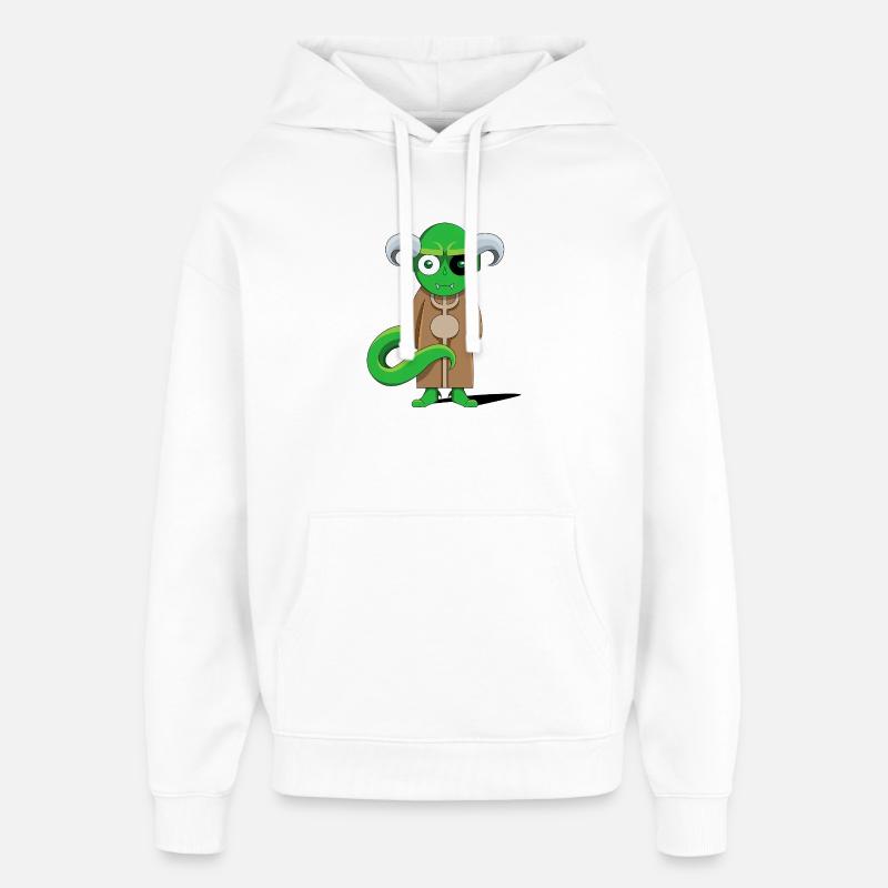 Démon Vert en robe marron - Sweat à capuche unisexe Stanley/Stella Oversized - blanc