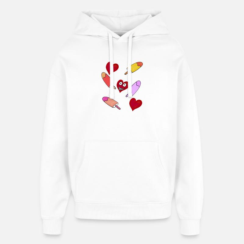 Eis Eiskrem Eiscreme Kinder - Oversized Unisex Hoodie von Stanley/Stella - Weiß