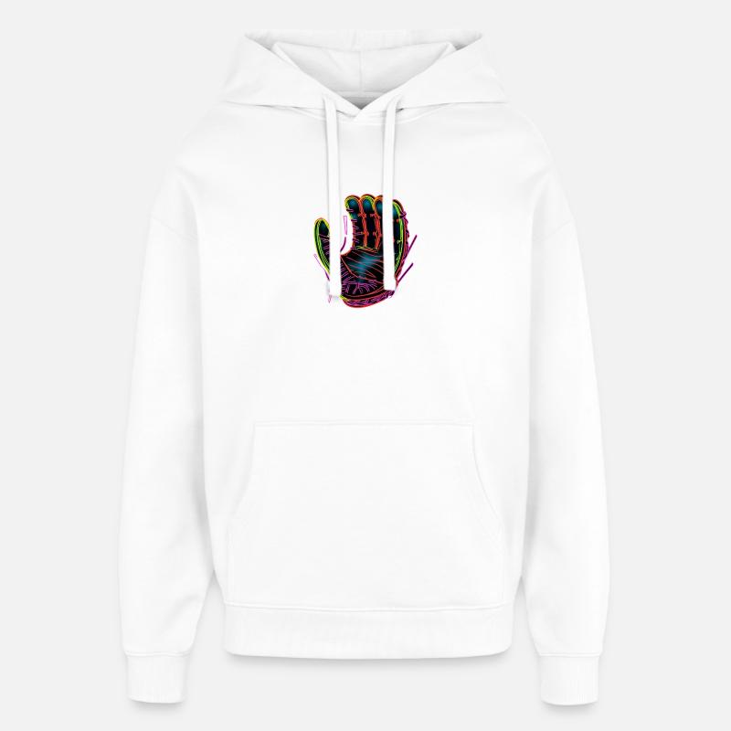 Gant de baseball Synthwave - Sweat à capuche unisexe Stanley/Stella Oversized - blanc