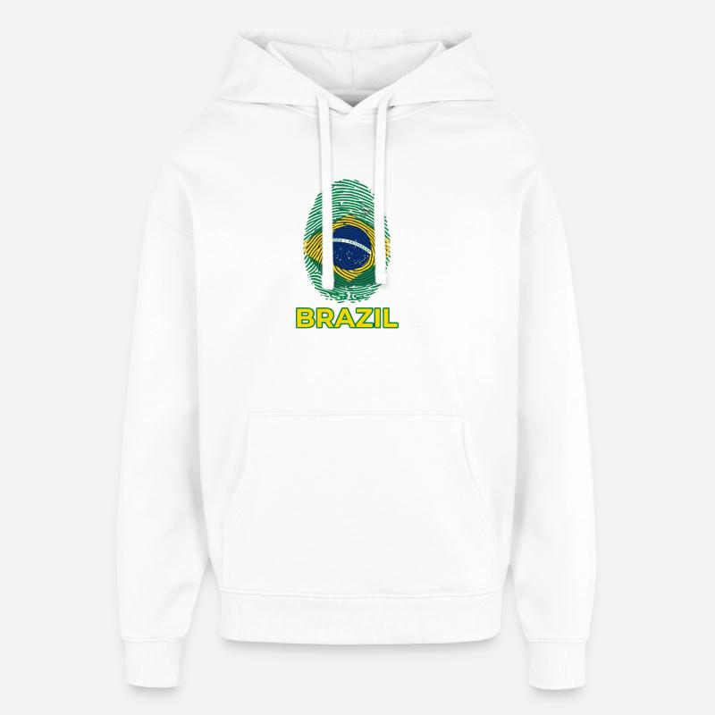 Brésil - Sweat à capuche unisexe Stanley/Stella Oversized - blanc