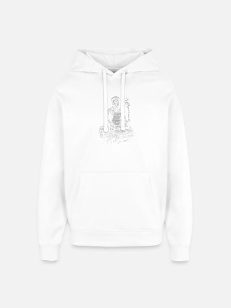 James K. Polk chez BBQ Grilling - Sweat à capuche unisexe Stanley/Stella Oversized - blanc