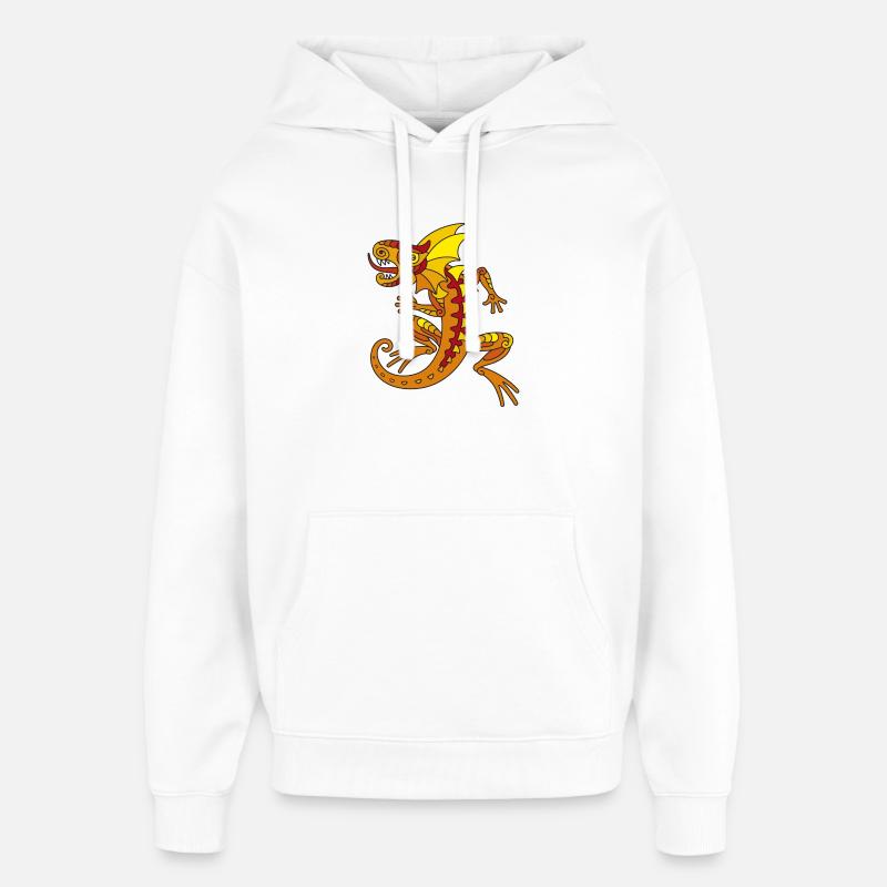 Echse (orange) - Sweat à capuche unisexe Stanley/Stella Oversized - blanc