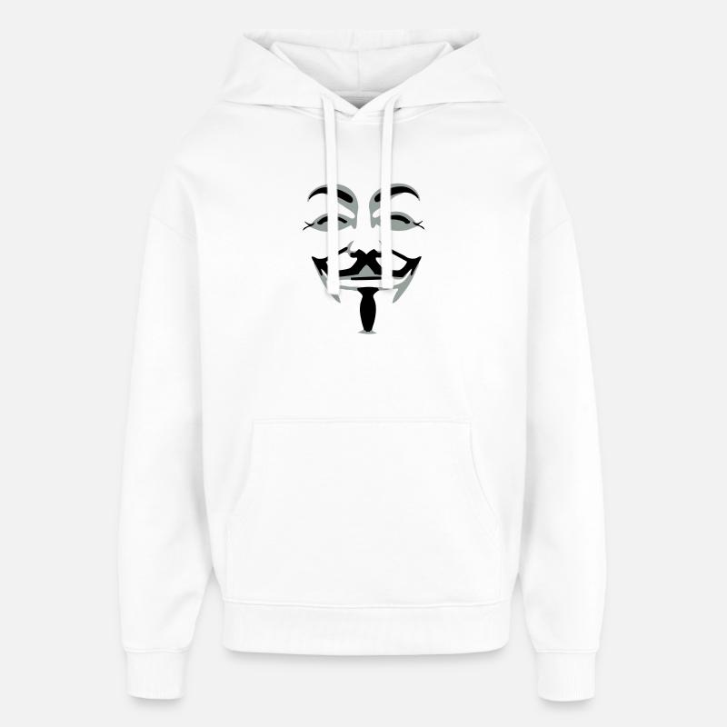 anonymus_vektor_2farb - Sweat à capuche unisexe Stanley/Stella Oversized - blanc