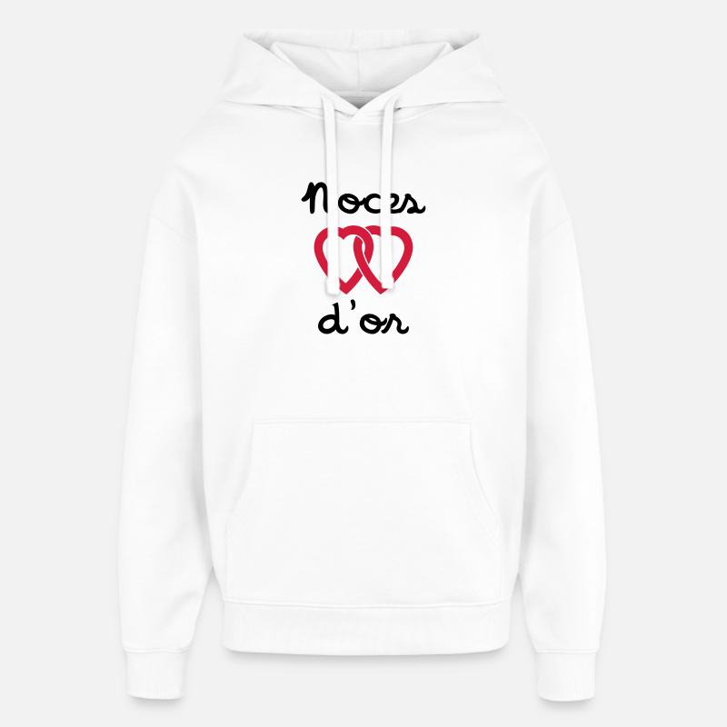 Noces d'or - Sweat à capuche unisexe Stanley/Stella Oversized - blanc