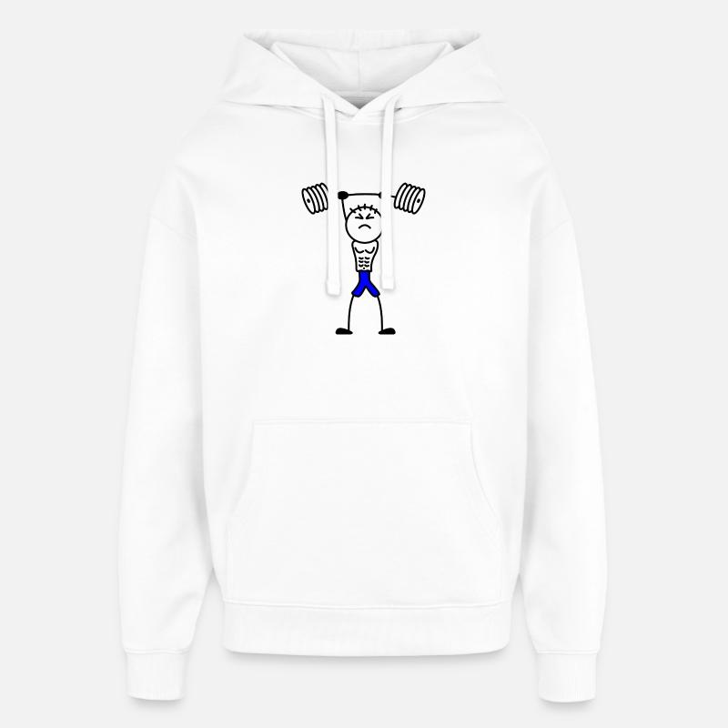 Stickmen muscle bodybuilding force balustrade - Sweat à capuche unisexe Stanley/Stella Oversized - blanc