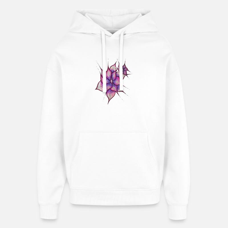 Fleur vulve - Sweat à capuche unisexe Stanley/Stella Oversized - blanc