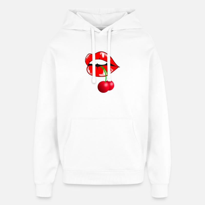 Motif Lèvres Bouche - Sweat à capuche unisexe Stanley/Stella Oversized - blanc