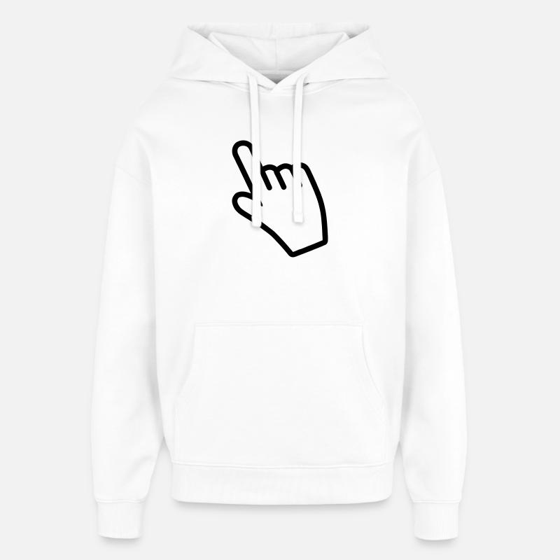 Main pointant quelque chose avec l’index - Sweat à capuche unisexe Stanley/Stella Oversized - blanc