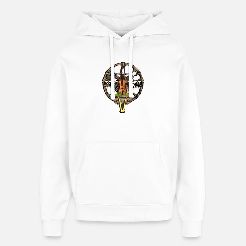 Violon steampunk avec petite fée - Sweat à capuche unisexe Stanley/Stella Oversized - blanc