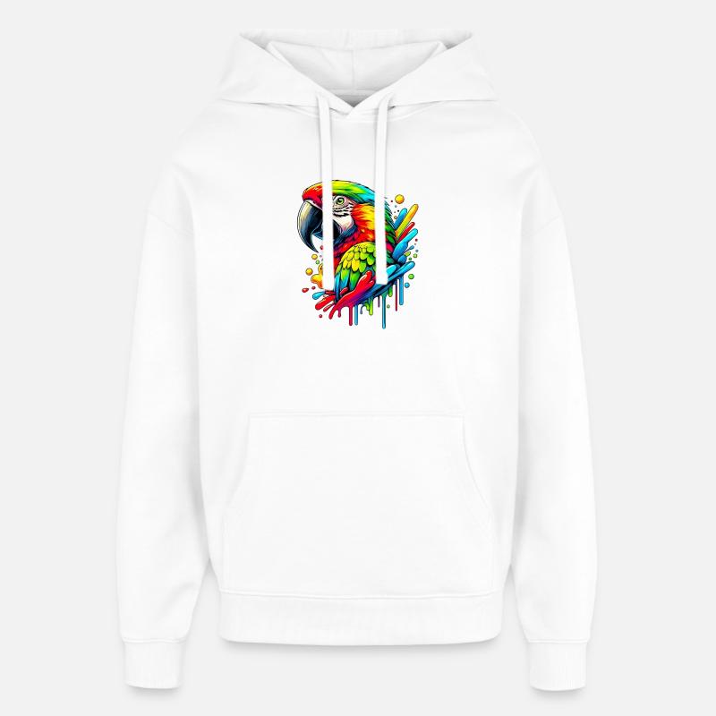 Perroquet - Sweat à capuche unisexe Stanley/Stella Oversized - blanc