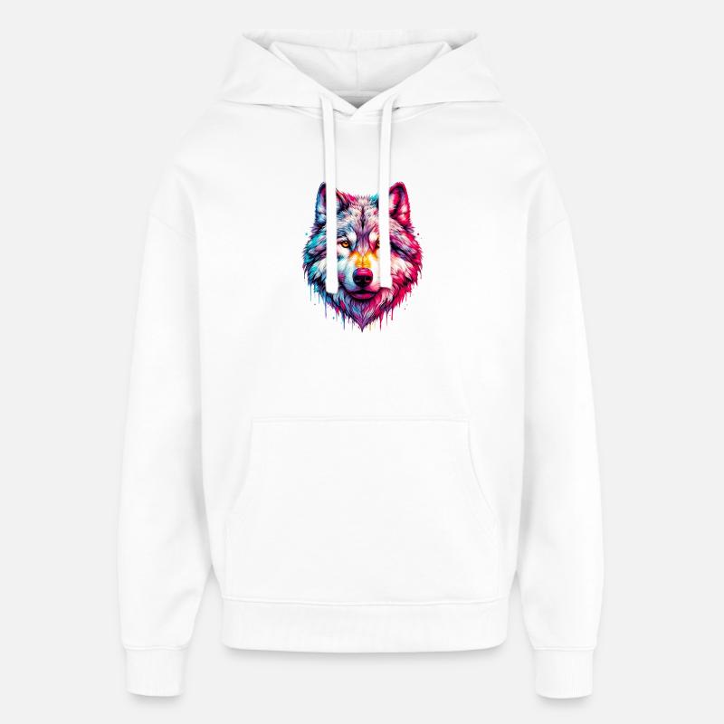 Wolf - Oversized Unisex Hoodie by Stanley/Stella - white