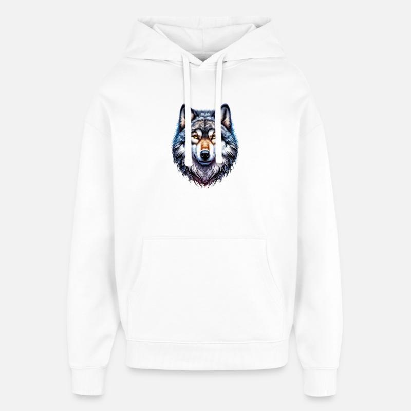 Loup - Sweat à capuche unisexe Stanley/Stella Oversized - blanc