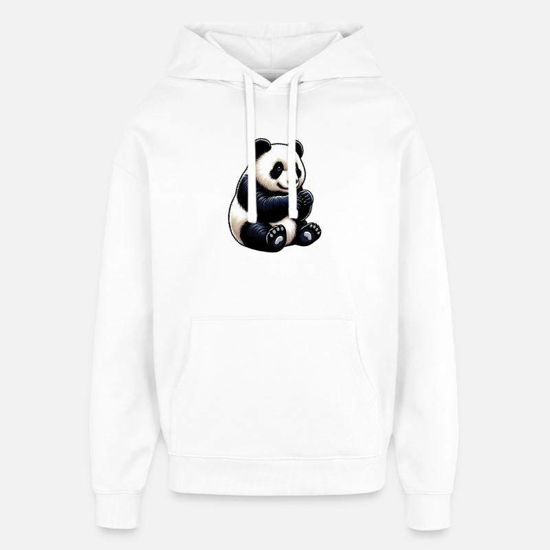 Panda - Sweat à capuche unisexe Stanley/Stella Oversized - blanc
