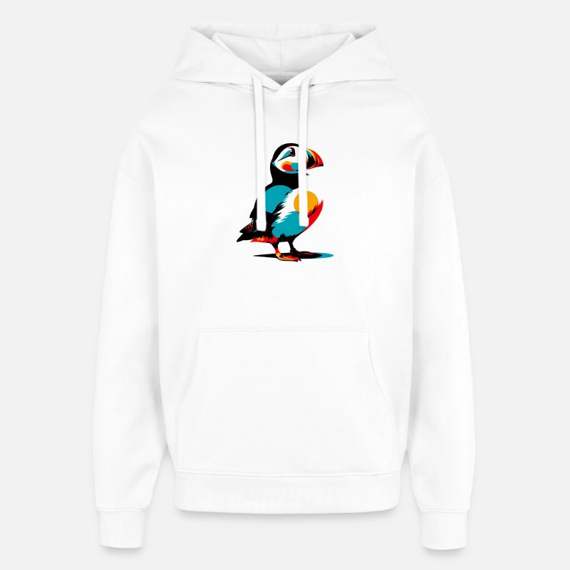 Macareux - Sweat à capuche unisexe Stanley/Stella Oversized - blanc