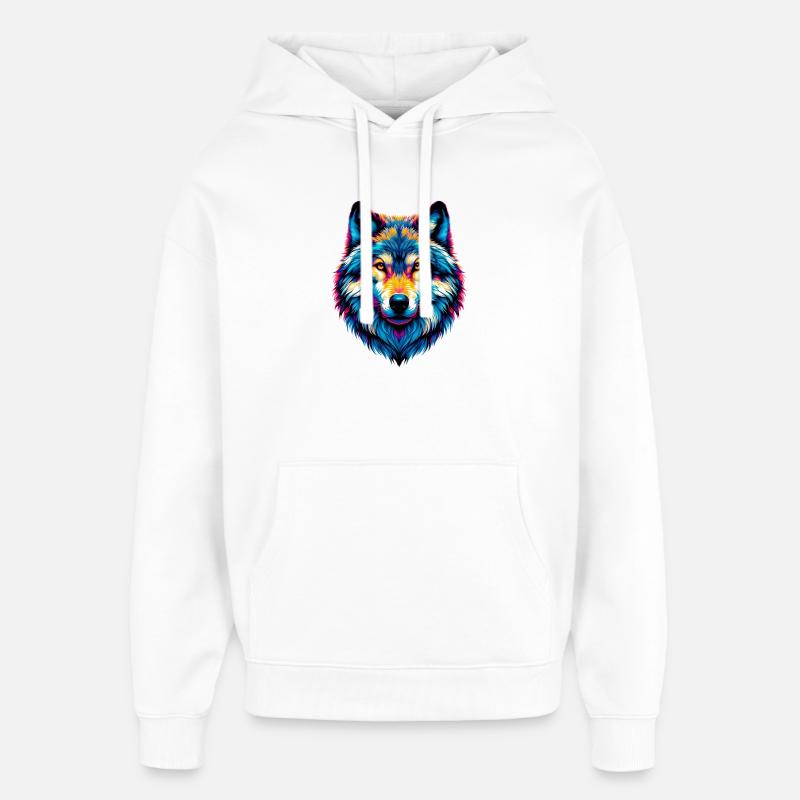 Loup - Sweat à capuche unisexe Stanley/Stella Oversized - blanc