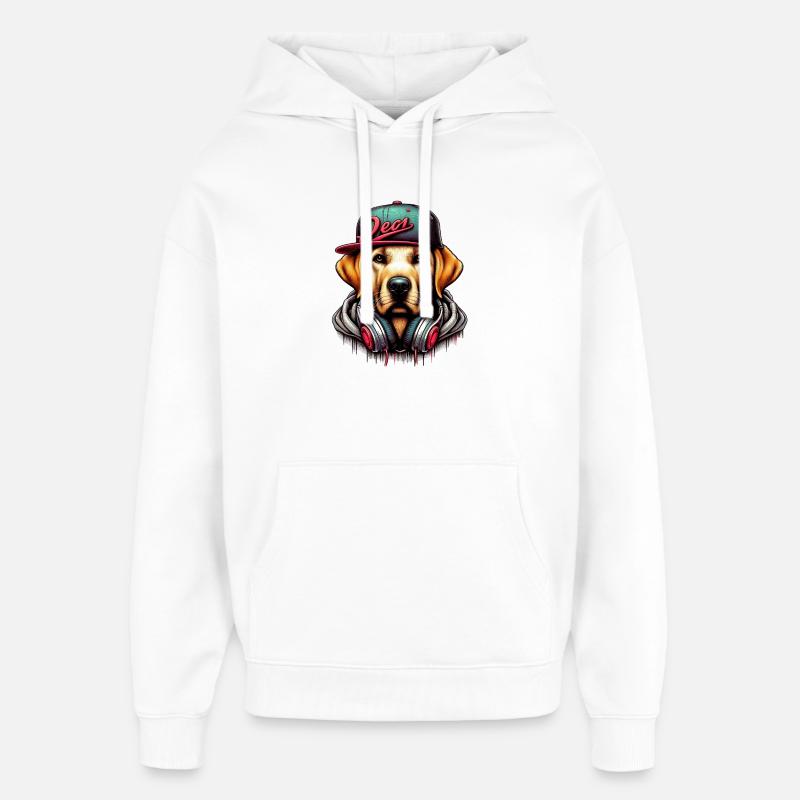 Chien - Sweat à capuche unisexe Stanley/Stella Oversized - blanc