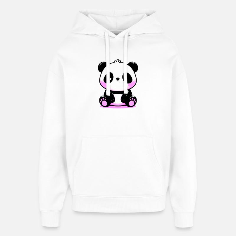 Panda - Sweat à capuche unisexe Stanley/Stella Oversized - blanc