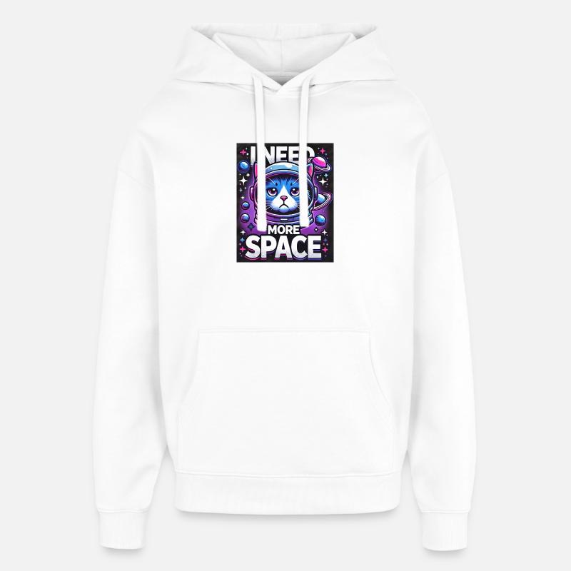 J’ai besoin de plus d’espace - Sweat à capuche unisexe Stanley/Stella Oversized - blanc