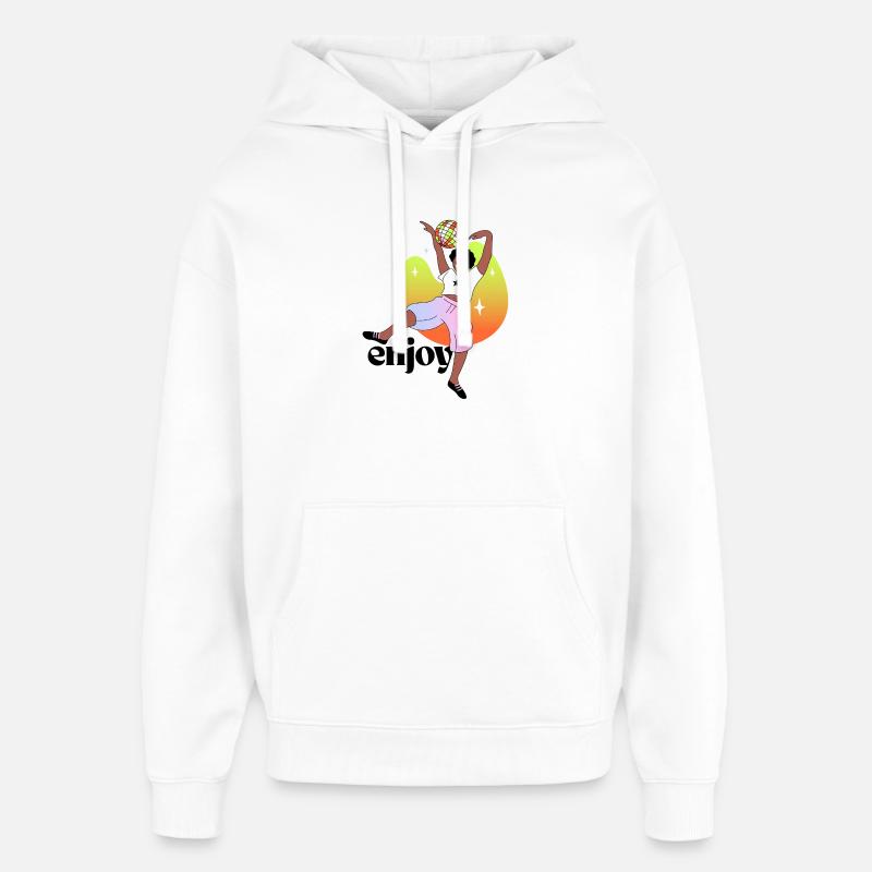 illustration de danse disco joyeuse - Sweat à capuche unisexe Stanley/Stella Oversized - blanc