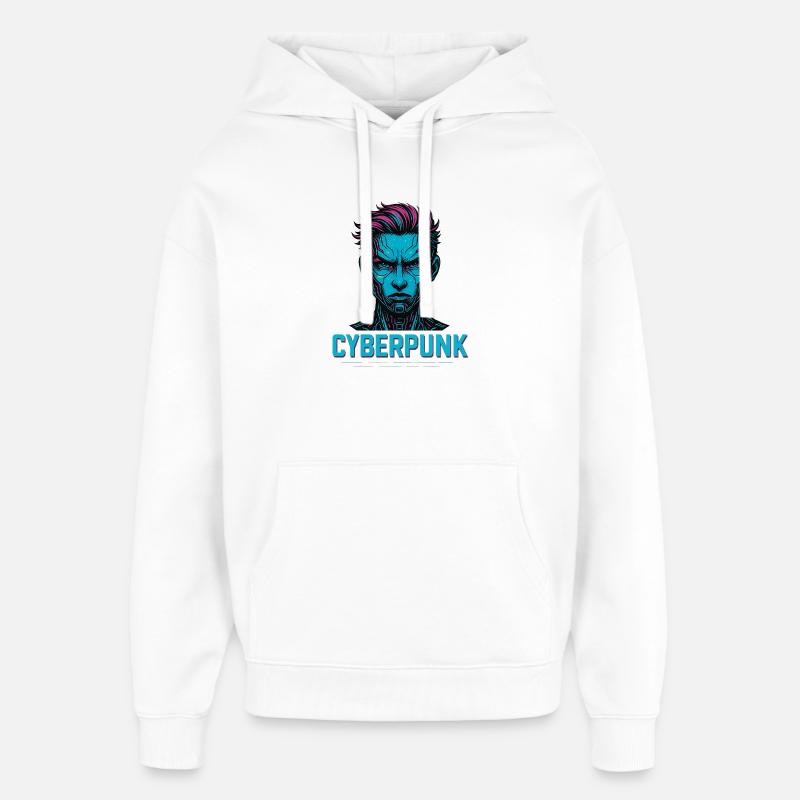 Conception d’avatar numérique cyberpunk - Sweat à capuche unisexe Stanley/Stella Oversized - blanc